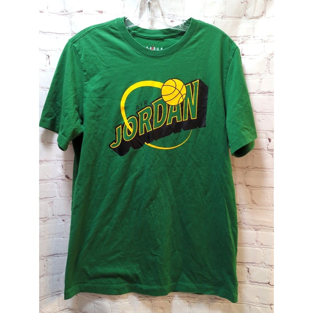 Air Jordan‎ Men's t-shirt M Medium Green Yellow 23 on back